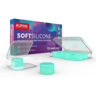 Беруши для сна и плавания из пластичного силикона Alpine SoftSilicone с экстрактом алоэ вера и частицами серебра 6 пар SNR 28 дБ