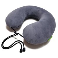 Дорожная ортопедическая подушка с фиксатором с «эффектом памяти» Memory Foam ELITE DECOR PMF 001-3 Серая